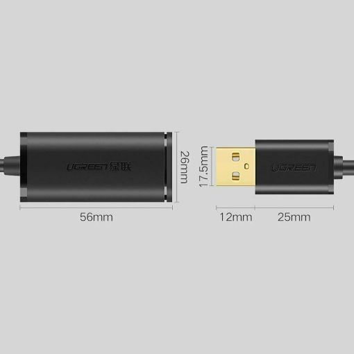 Εικόνα της Καλώδιο Προέκτασης USB 2.0 Ugreen 10m Black 10321