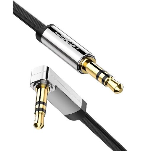 Εικόνα της Καλώδιο Ugreen Angled Flat Audio 3.5mm M/M 2m Black 10599