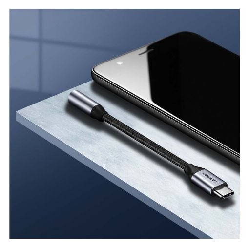 Εικόνα της Headphone Adapter Ugreen USB-C to 3.5mm F Passthrough Black 30632