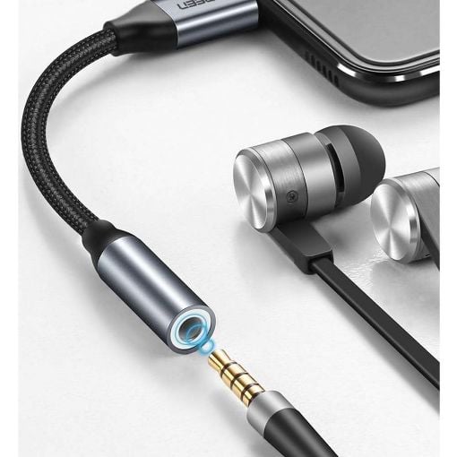 Εικόνα της Headphone Adapter Ugreen USB-C to 3.5mm F Passthrough Black 30632