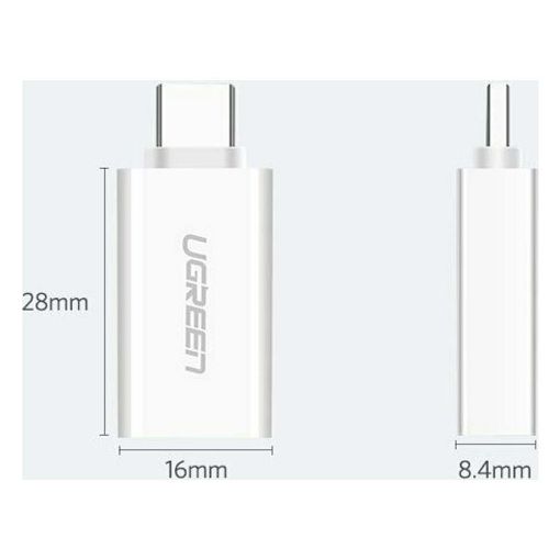 Εικόνα της Adapter Ugreen USB-C 3.1 M to USB 3.0 F White 30155