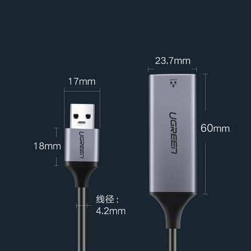 Εικόνα της Adapter Ugreen USB 3.0 to Gigabit Ethernet Black 50922