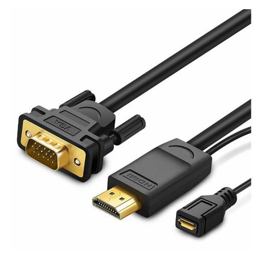 Εικόνα της Converter Ugreen HDMI to VGA w.o Audio 1.5m Black 30449