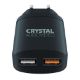 Εικόνα της Φορτιστής Crystal Audio QP2-3 Dual USB Quick Charge 3.0 Black