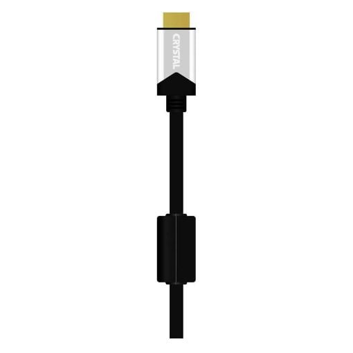 Εικόνα της Καλώδιο Crystal Audio HDMI to HDMI Premium Ultra High Speed 1.8m Metal/Black HDMI-MET-1.8