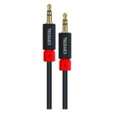 Εικόνα της Καλώδιο Crystal Audio Jack 3.5mm to Jack 3.5mm Black/Red J-MM-0,5
