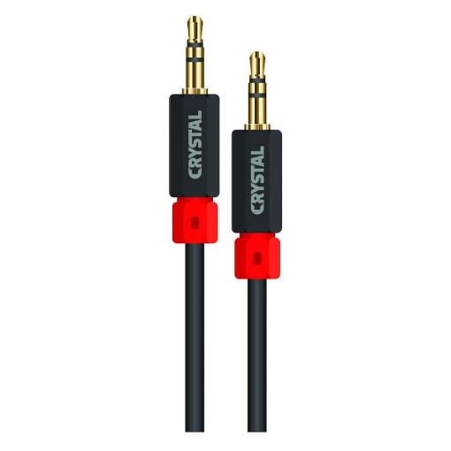 Εικόνα της Καλώδιο Crystal Audio Jack 3.5mm to Jack 3.5mm Black/Red J-MM-0,5