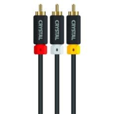 Εικόνα της Καλώδιο Crystal Audio 3x RCA plug to 3x RCA plug 1.8m Black RC3-1.8