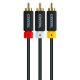 Εικόνα της Καλώδιο Crystal Audio 3x RCA plug to 3x RCA plug 1.8m Black RC3-1.8