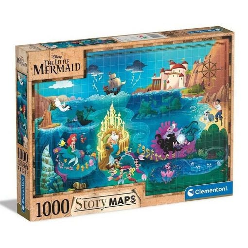 Εικόνα της Clementoni - Puzzle Story Maps Η Μικρή Γοργόνα 1000pcs 1260-39664