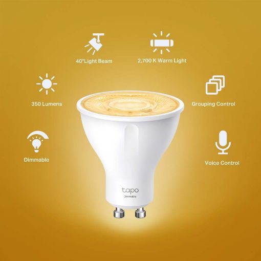 Εικόνα της Smart Wi-Fi Spotlight Tp-Link Tapo L610 GU10 2.9W Dimable Warm White