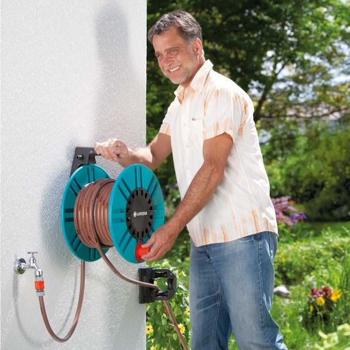 Εικόνα της Καρούλι Λάστιχου Τοίχου Gardena 60 Classic Blue 02650-20