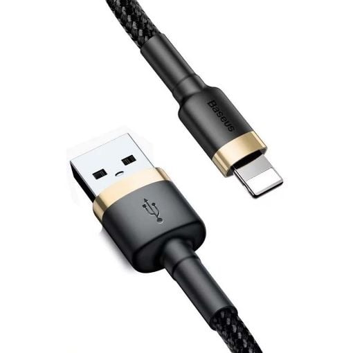Εικόνα της Καλώδιο Baseus Cafule USB to Lightning 1m Black/Gold CALKLF-BV1