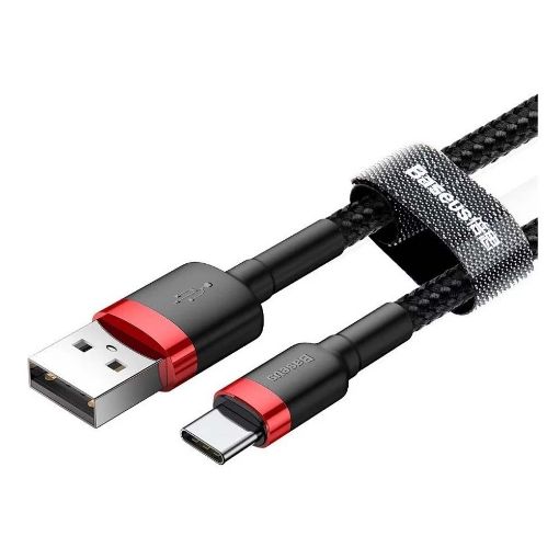 Εικόνα της Καλώδιο Baseus Cafule USB 2.0 to USB-C 0.5m Black/Red CATKLF-A91