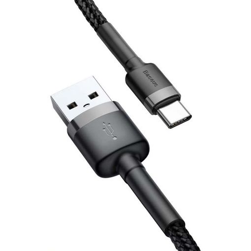 Εικόνα της Καλώδιο Baseus Cafule USB 2.0 to USB-C 0.5m Black/Grey CATKLF-AG1
