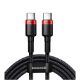 Εικόνα της Καλώδιο Baseus Cafule USB-C to USB-C 2m Black/Red CATKLF-AL91