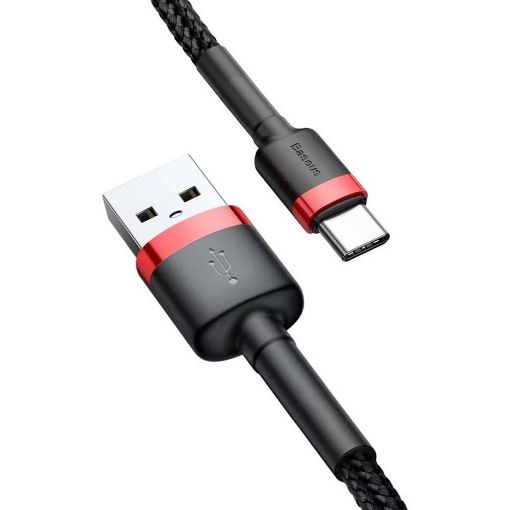 Εικόνα της Καλώδιο Baseus Cafule USB 2.0 to USB-C 1m Black/Red CATKLF-B91