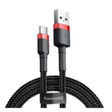 Εικόνα της Καλώδιο Baseus Cafule USB 2.0 to USB-C 1m Black/Red CATKLF-B91