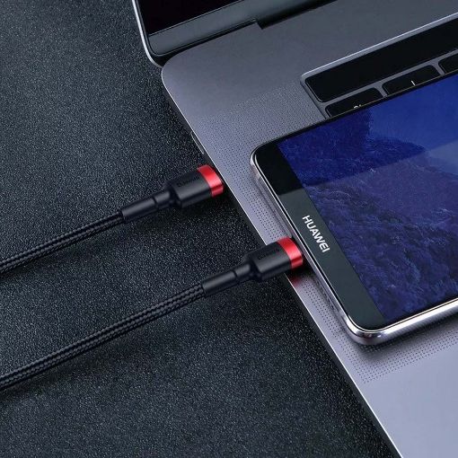 Εικόνα της Καλώδιο Baseus Cafule USB-C to USB-C 1m Black/Red CATKLF-G91