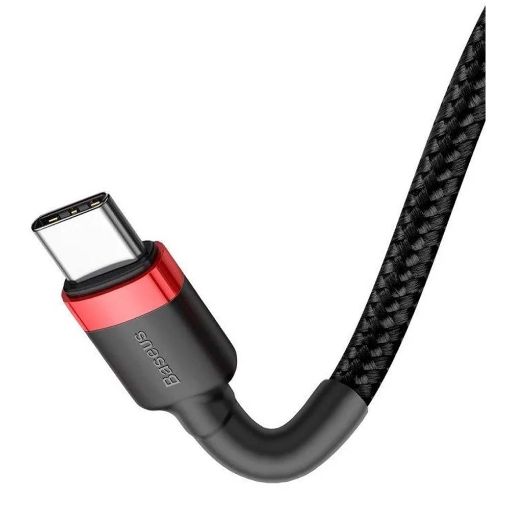 Εικόνα της Καλώδιο Baseus Cafule USB-C to USB-C 1m Black/Red CATKLF-G91
