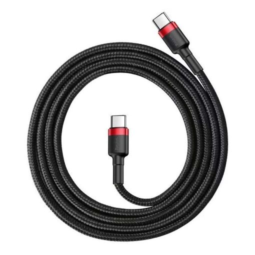 Εικόνα της Καλώδιο Baseus Cafule USB-C to USB-C 1m Black/Red CATKLF-G91