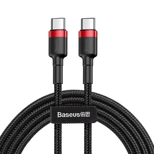 Εικόνα της Καλώδιο Baseus Cafule USB-C to USB-C 1m Black/Red CATKLF-G91