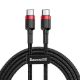 Εικόνα της Καλώδιο Baseus Cafule USB-C to USB-C 1m Black/Red CATKLF-G91