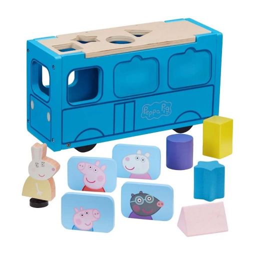 Εικόνα της Giochi Preziosi - Peppa Pig Σχολικό Λεωφορείο με Σχήματα PPC74000