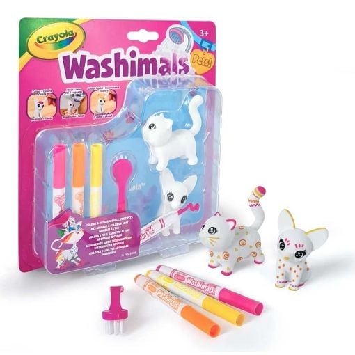 Εικόνα της Crayola - Washimals Σετ Ζωγραφικής 2 Φιγούρες Γατάκι & Σκυλάκι 74-7474