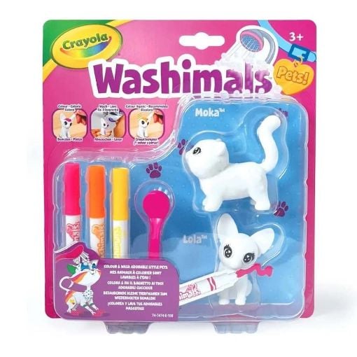 Εικόνα της Crayola - Washimals Σετ Ζωγραφικής 2 Φιγούρες Γατάκι & Σκυλάκι 74-7474