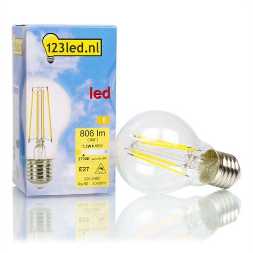 Εικόνα της Λάμπα LED 123LED E27 Filament Dimmable 2700K 806lm 7.3W Warm White