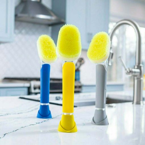 Εικόνα της Scrub Daddy - Dish Daddy Βούρτσα Πιάτων με Επαναγεμιζόμενη Λαβή Yellow