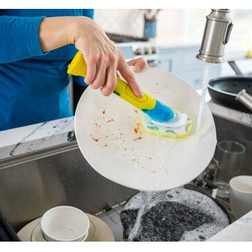 Εικόνα της Scrub Daddy - Dish Daddy Βούρτσα Πιάτων με Επαναγεμιζόμενη Λαβή Yellow