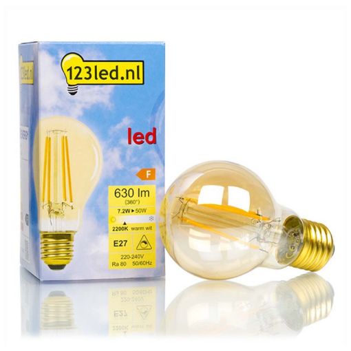 Εικόνα της Λάμπα LED 123LED Ε27 Filament Dimmable 2200K 630lm 7.2W Extra Warm White