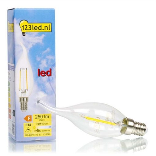 Εικόνα της Λάμπα LED 123LED E14 Candle Filament 2700K 250lm 2.8W Warm White