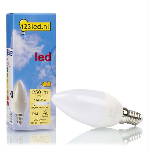 Εικόνα της Λάμπα LED 123LED E14 Candle 2700K 250lm 2.2W Warm White