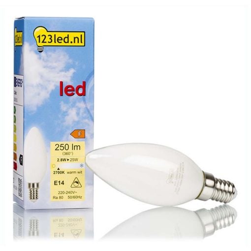 Εικόνα της Λάμπα LED 123LED E14 Candle Mat Filament Dimmable 2700K 250lm 2.8W Warm White