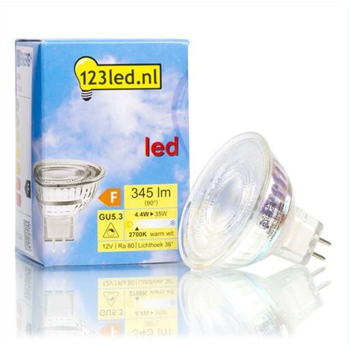 Εικόνα της Λάμπα LED 123LED GU5.3 Spot Dimmable 2700K 345lm 4.4W Warm White