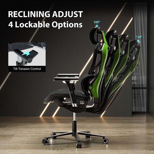 Εικόνα της Gaming Chair Eureka Ergonomic Typhon Hybrid Black/Green ERK-GC05-G