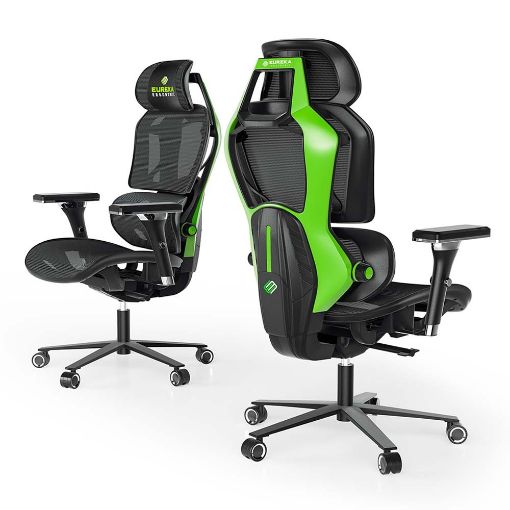 Εικόνα της Gaming Chair Eureka Ergonomic Typhon Hybrid Black/Green ERK-GC05-G