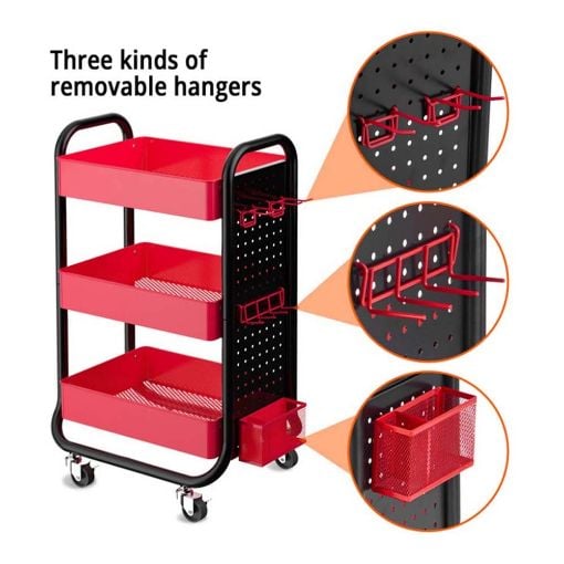 Εικόνα της Eureka Ergonomic Rolling Utility Cart Black/Red CP-JJ-CWC-002