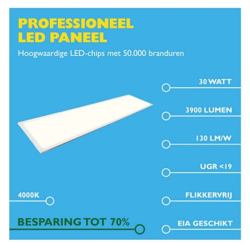 Εικόνα της 123LED LED Panel 30x120cm 30W 4000K 3900lm Bright White