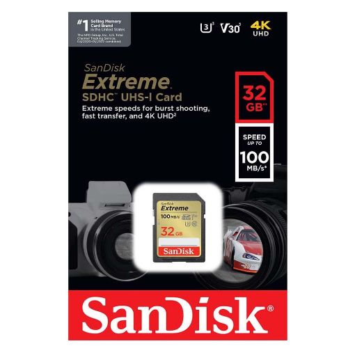 Εικόνα της Κάρτα Μνήμης SDXC SanDisk Extreme 32GB UHS-I U3 V30 SDSDXVT-032G-GNCIN