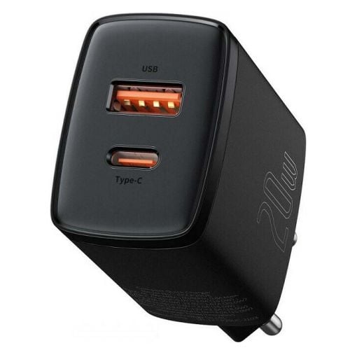 Εικόνα της Φορτιστής Baseus Compact USB-A & USB-C QC3.0 PD 20W Black CCXJ-B01