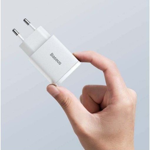 Εικόνα της Φορτιστής Baseus Compact USB-A & USB-C QC3.0 PD 20W White CCXJ-B02