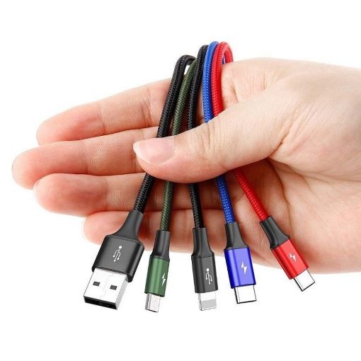 Εικόνα της Καλώδιο Baseus Rapid Series 4in1 2x USB-C / Lightning / Micro USB 3,5A 1.2m Multicolor CA1T4-B01