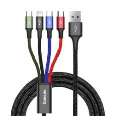 Εικόνα της Καλώδιο Baseus Rapid Series 4in1 2x USB-C / Lightning / Micro USB 3,5A 1.2m Multicolor CA1T4-B01