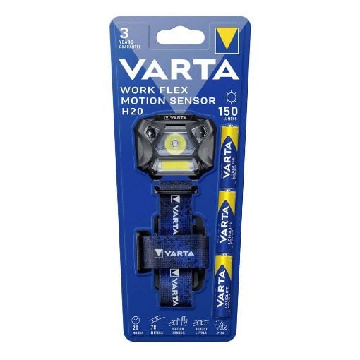 Εικόνα της Φακός Κεφαλής Varta Work Flex Motion Sensor H20 LED 150lm IP54 18648101421