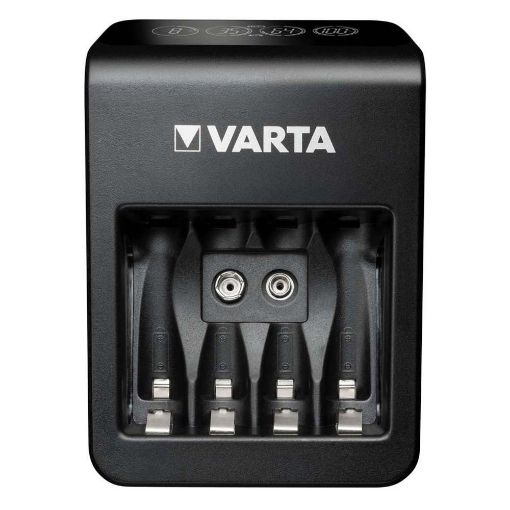 Εικόνα της Σετ Φορτιστής Μπαταριών Varta LCD Plug Charger+ Ni-MH & 4x Επαναφορτιζόμενες Μπαταρίες 2100 mAh AA Black 57687101441