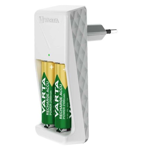 Εικόνα της Σετ Φορτιστής Μπαταριών Varta Mini Charger Ni-MH & 2x Επαναφορτιζόμενες 800mAh AAA White 57656201421
